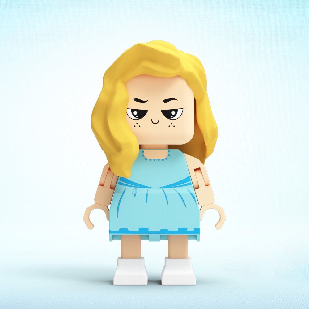 Fully Customisable Cute Giant Minifigs Personalised Full-Body Brick Figure Gift for Girl