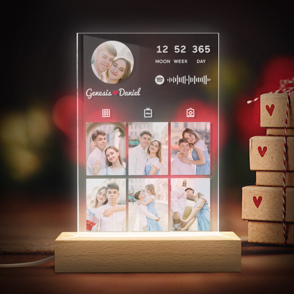 Custom Spotify Music Plaque Personalised Photo Anniversary Plaque Gift