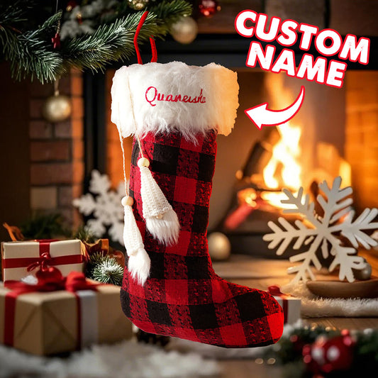 Personalised Christmas Stocking with Name Embroidery Christmas Stocking Gift for Family