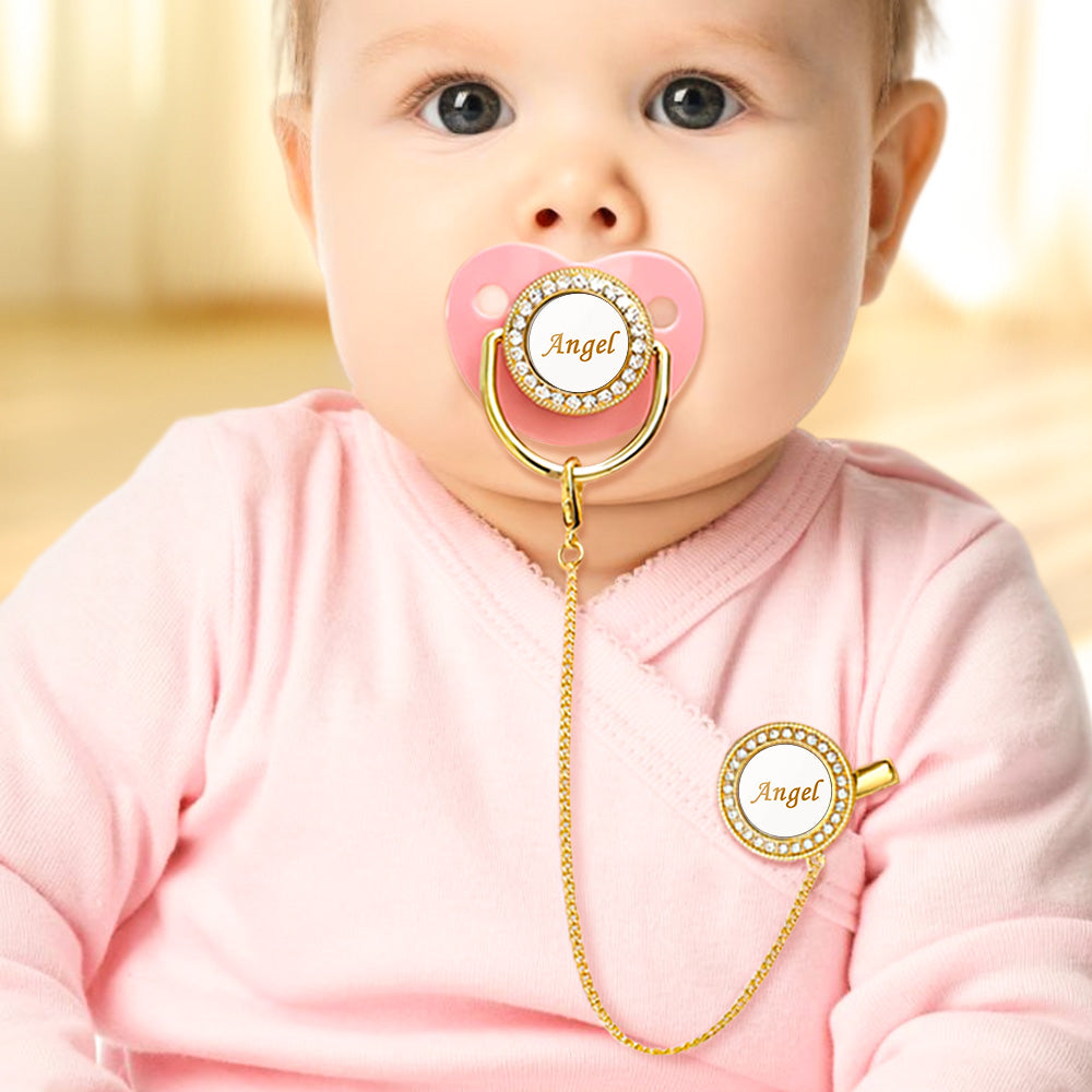 Custom Name Baby Pacifier & Clip Set – Personalised Newborn Gift