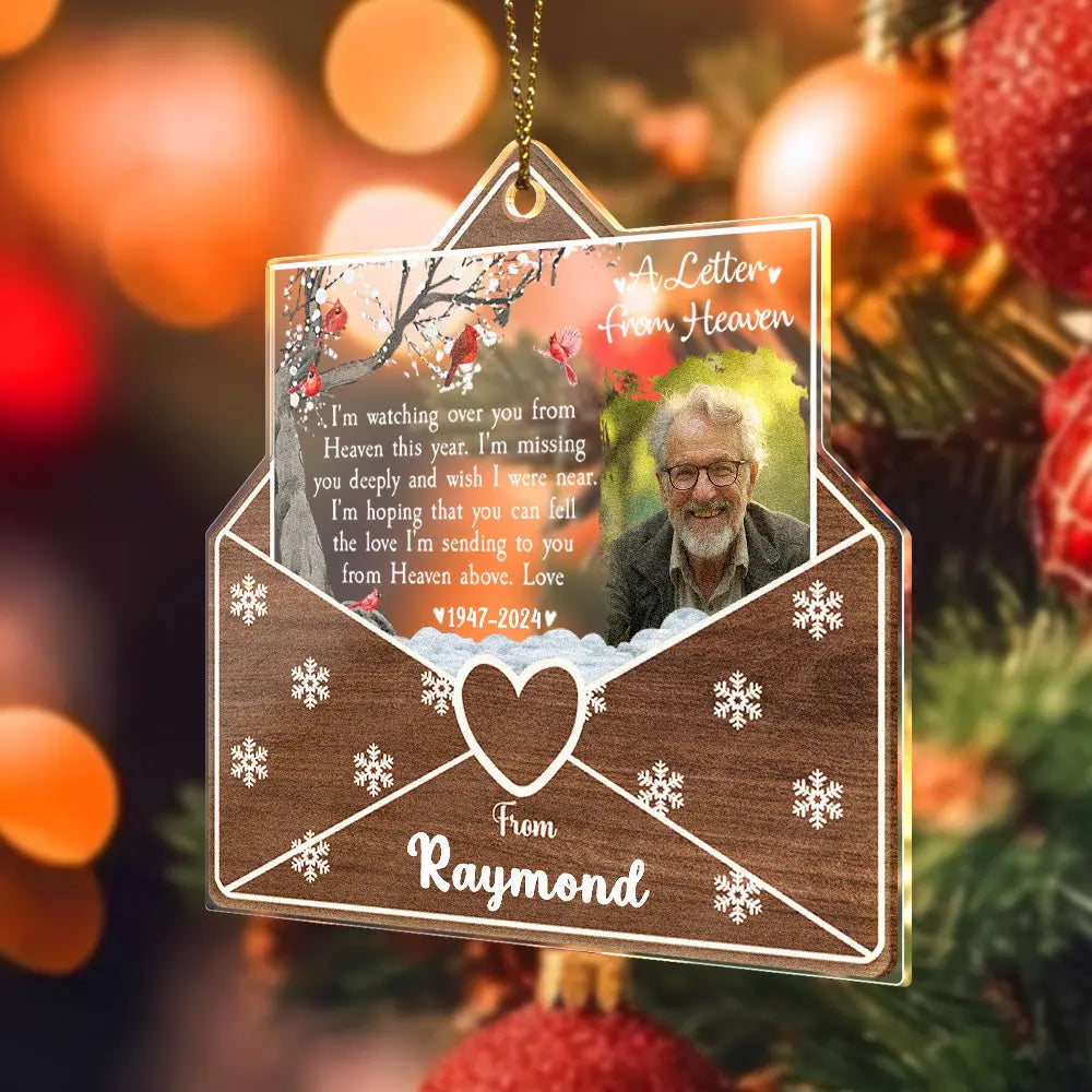 Personalised Photo Letter From Heaven Memorial Christmas Ornament Meaningful Christmas Gifts