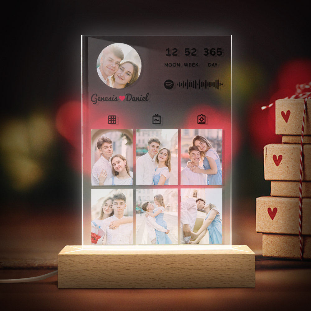 Custom Spotify Music Plaque Personalised Photo Anniversary Plaque Gift