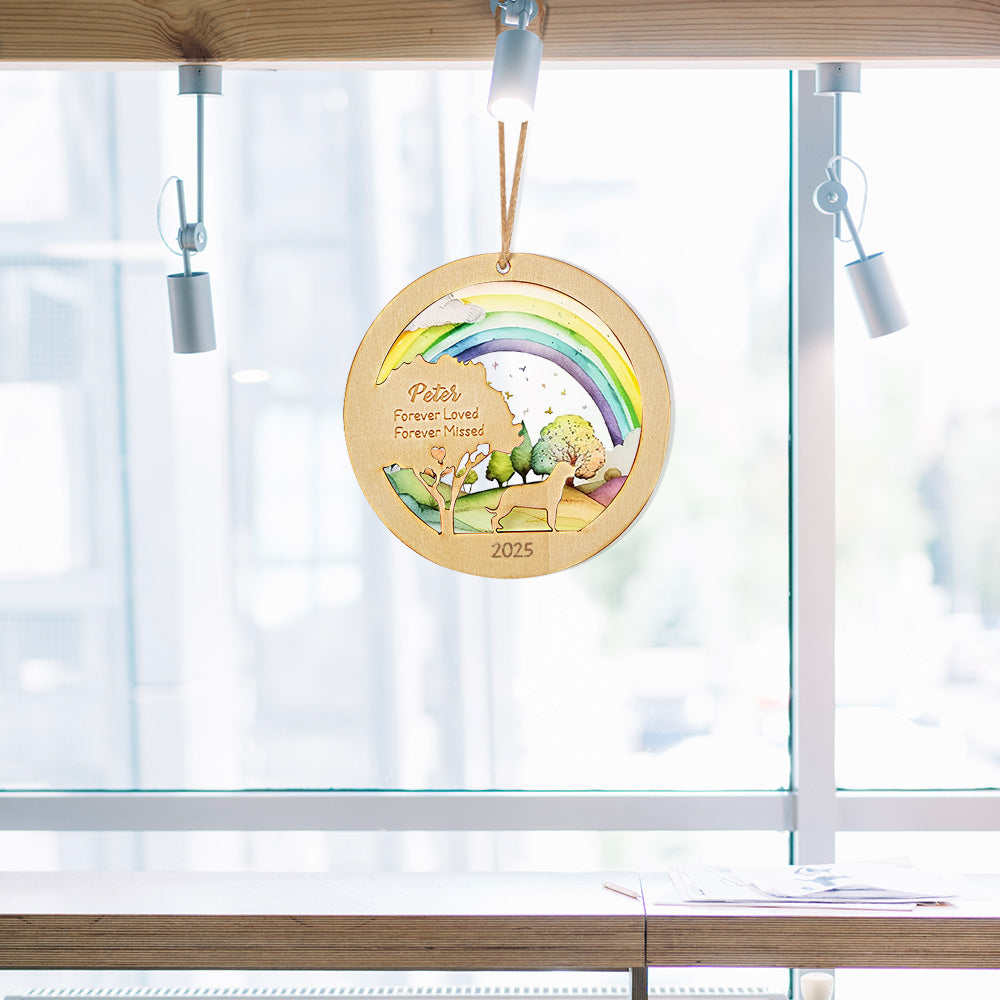 Personalised Rainbow Bridge Pet Ornament Memorial Pet Loss Gift for Pet Lovers