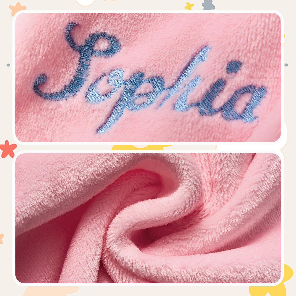 Personalised Baby Sleepwear with Embroidery Name Bear Ears Dressing Gown Gift for Kid