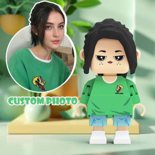 Fully Customisable Cute Giant Minifigs Personalised Full-Body Brick Figure Gift for Her