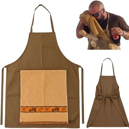 Funny Prank Apron for Men Hilarious Novelty Cooking BBQ Gift for Dad Husband