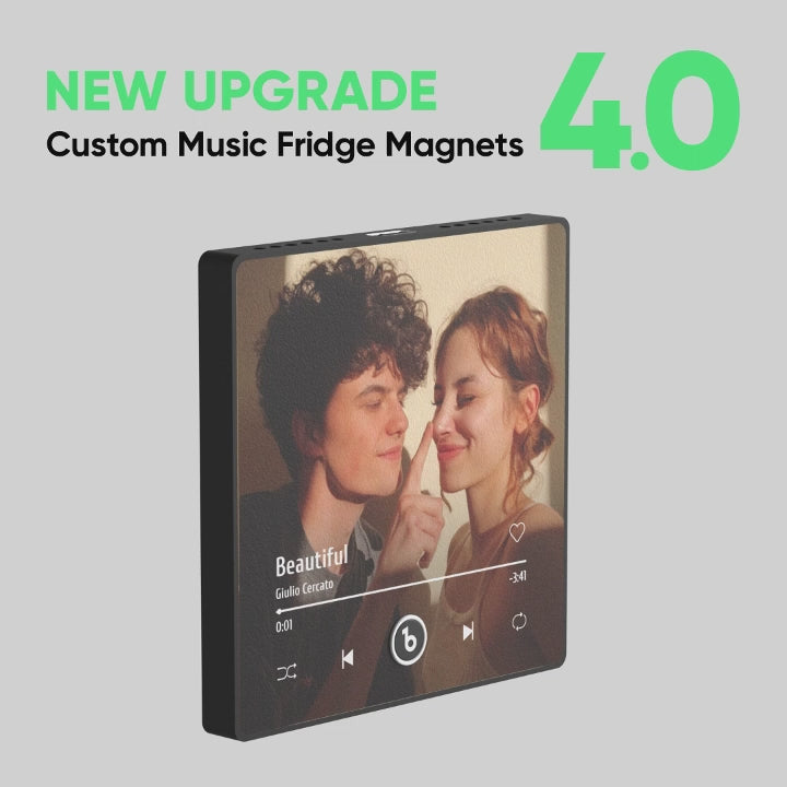 FridgeBeats Framed Custom Music Fridge Magnet New 4.0 Upgrade Custom Music And Photo Fridge Magnet Supports Bluetooth Connectivity