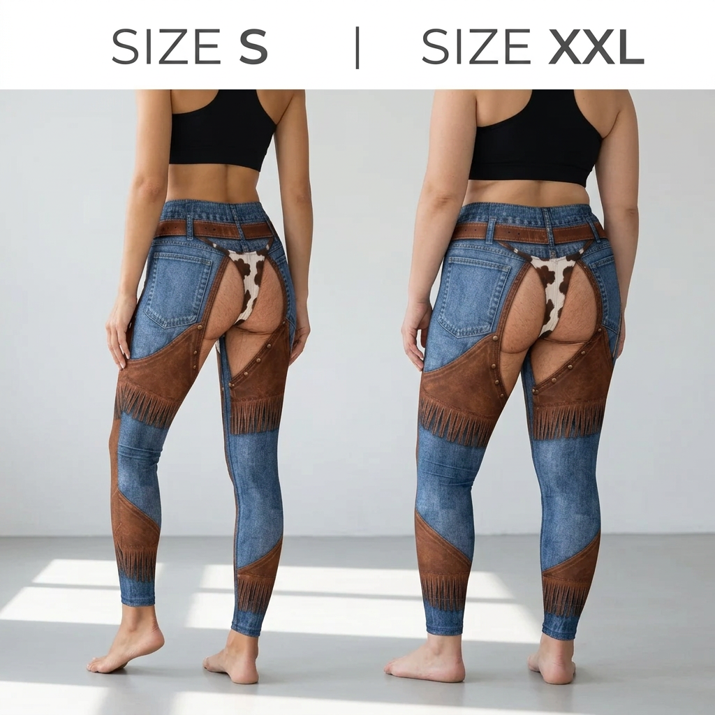 Custom Printed Faux Layered Leggings for Women Personalised Novelty Yoga Pants