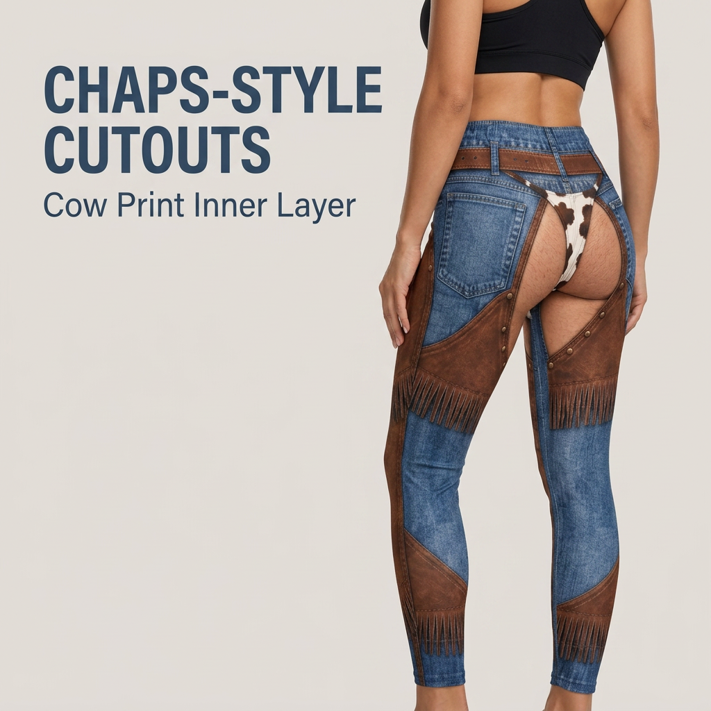 Custom Printed Faux Layered Leggings for Women Personalised Novelty Yoga Pants