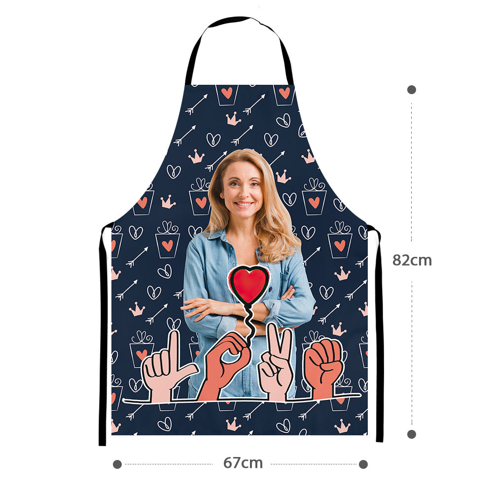 Customised Cooking Apron Personalised Photo I Love You Apron