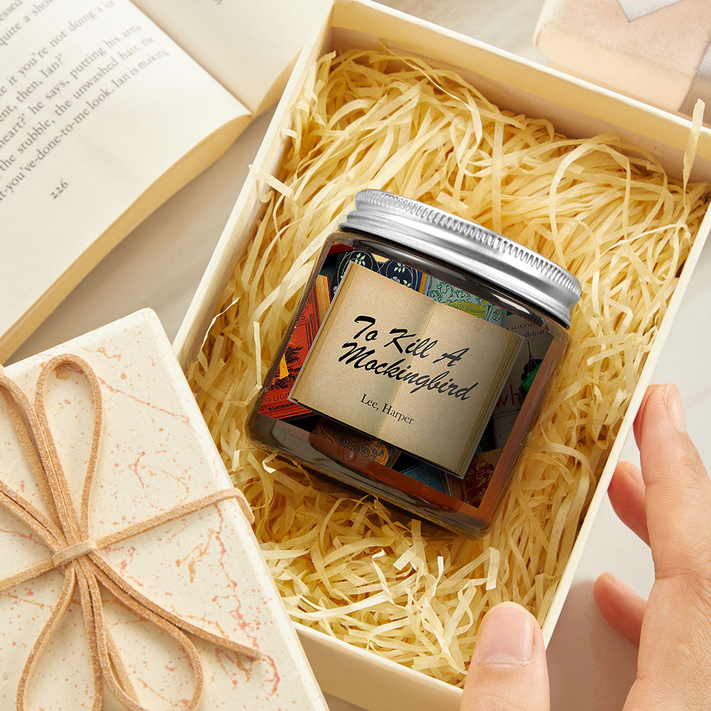 Engraved Book Name Author Soy Scented Candles