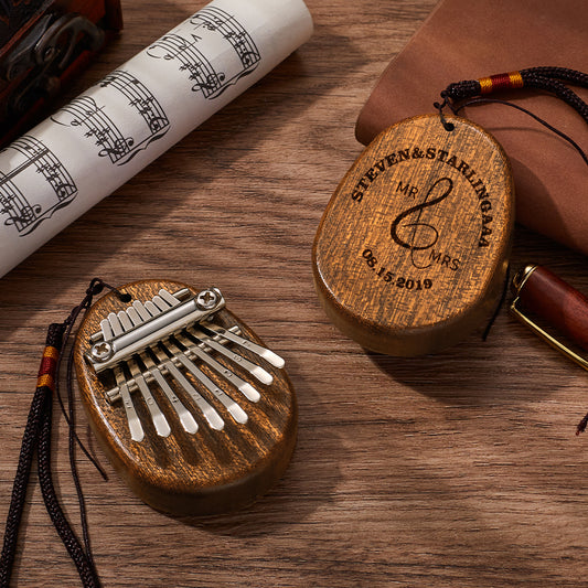 Personalised 8 Keys Mini Kalimba Thumb with Name and Date