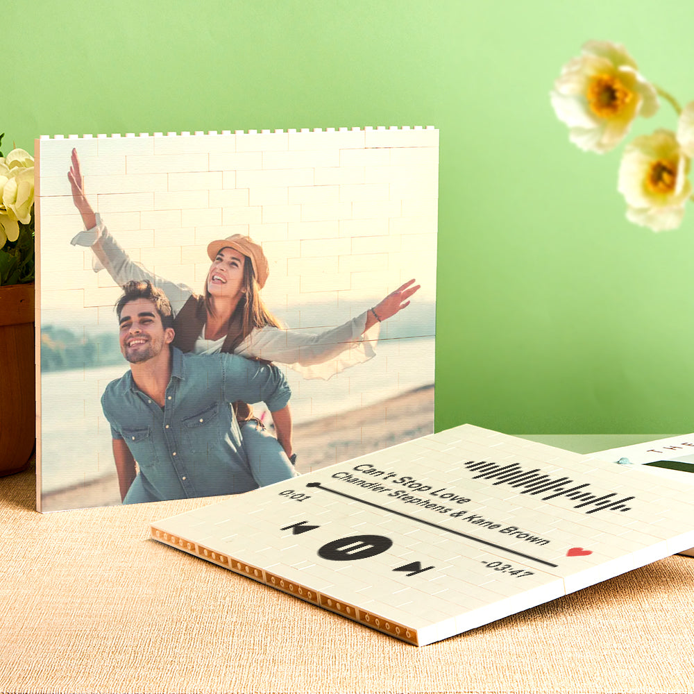 Personalised Building Brick Custom Horizontal Photo Block