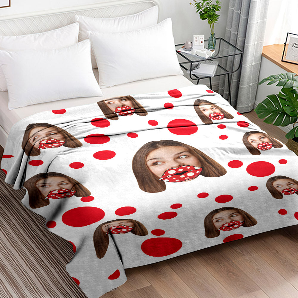 Customised Blanket with Red Lips