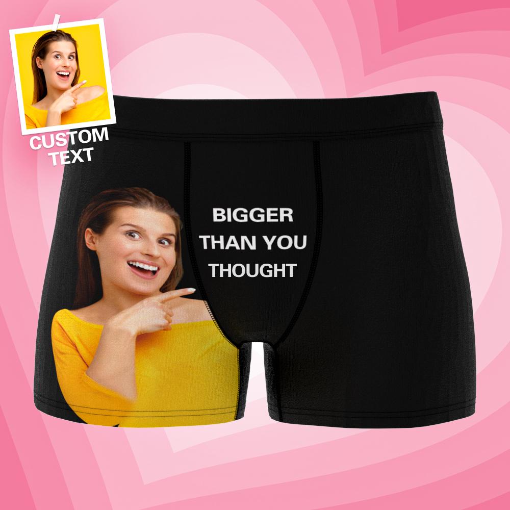 Custom Photo Boxer Shorts Personalised Text Underwear 3 Colors Personal Gifts Australia