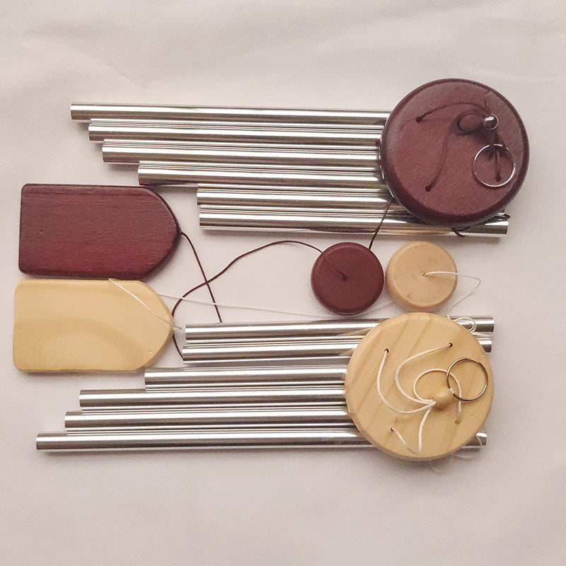 6 Aluminum Tubes Wooden Memorial Wind Chimes