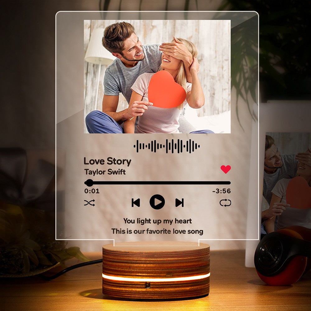 Personalised Acrylic Glass Scan Code Music Album Plaque With 7 Colors ...