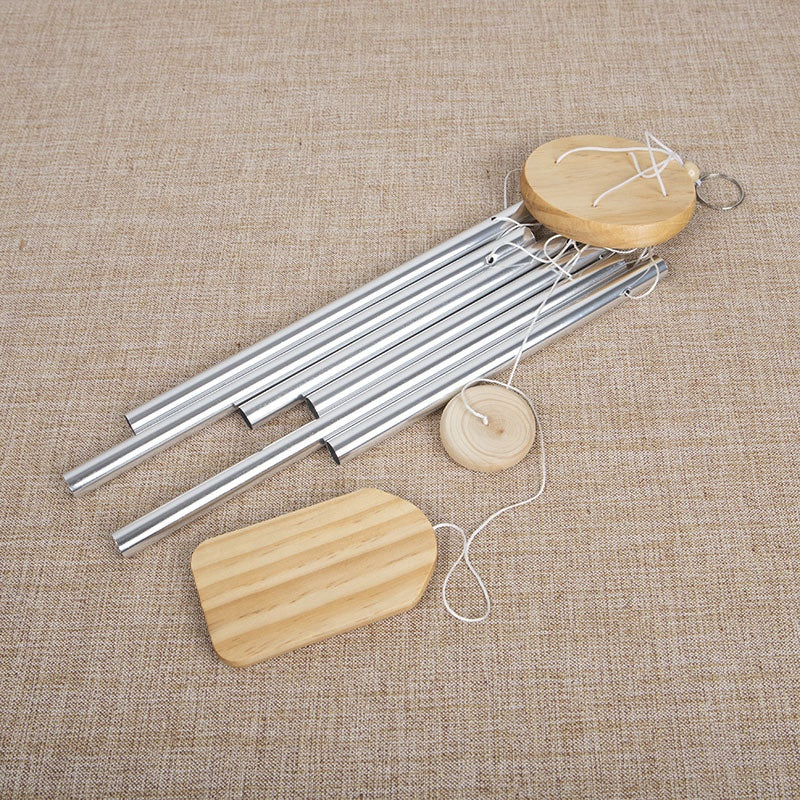 6 Aluminum Tubes Wooden Memorial Wind Chimes