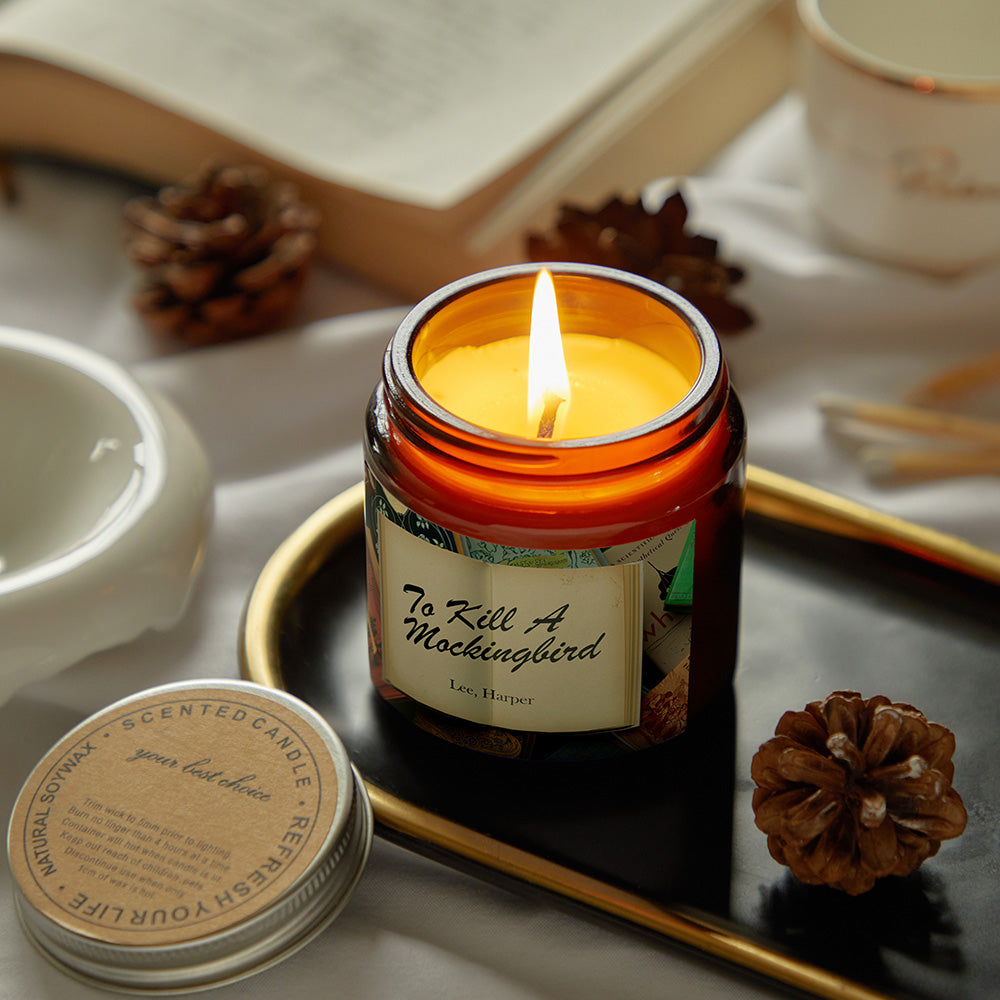 Engraved Book Name Author Soy Scented Candles