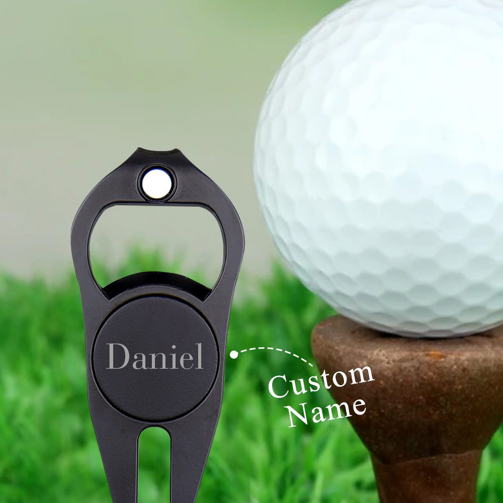 Custom Name Golf Ball Marker Personalised Bottle Opener Multipurpose Golf Fork Ball Marker