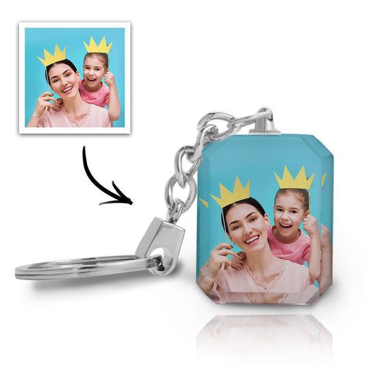 Customised Double Side Crystal Keychain With 2 Photos