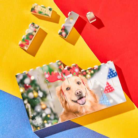 Personalised Building Brick Custom Horizontal Photo Block