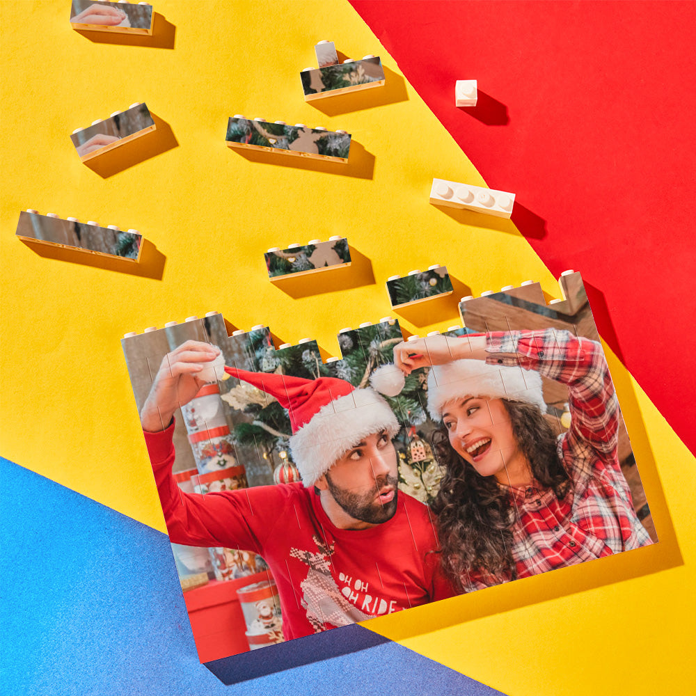 Personalised Building Brick Custom Horizontal Photo Block