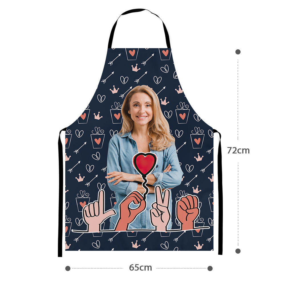 Customised Cooking Apron Personalised Photo I Love You Apron