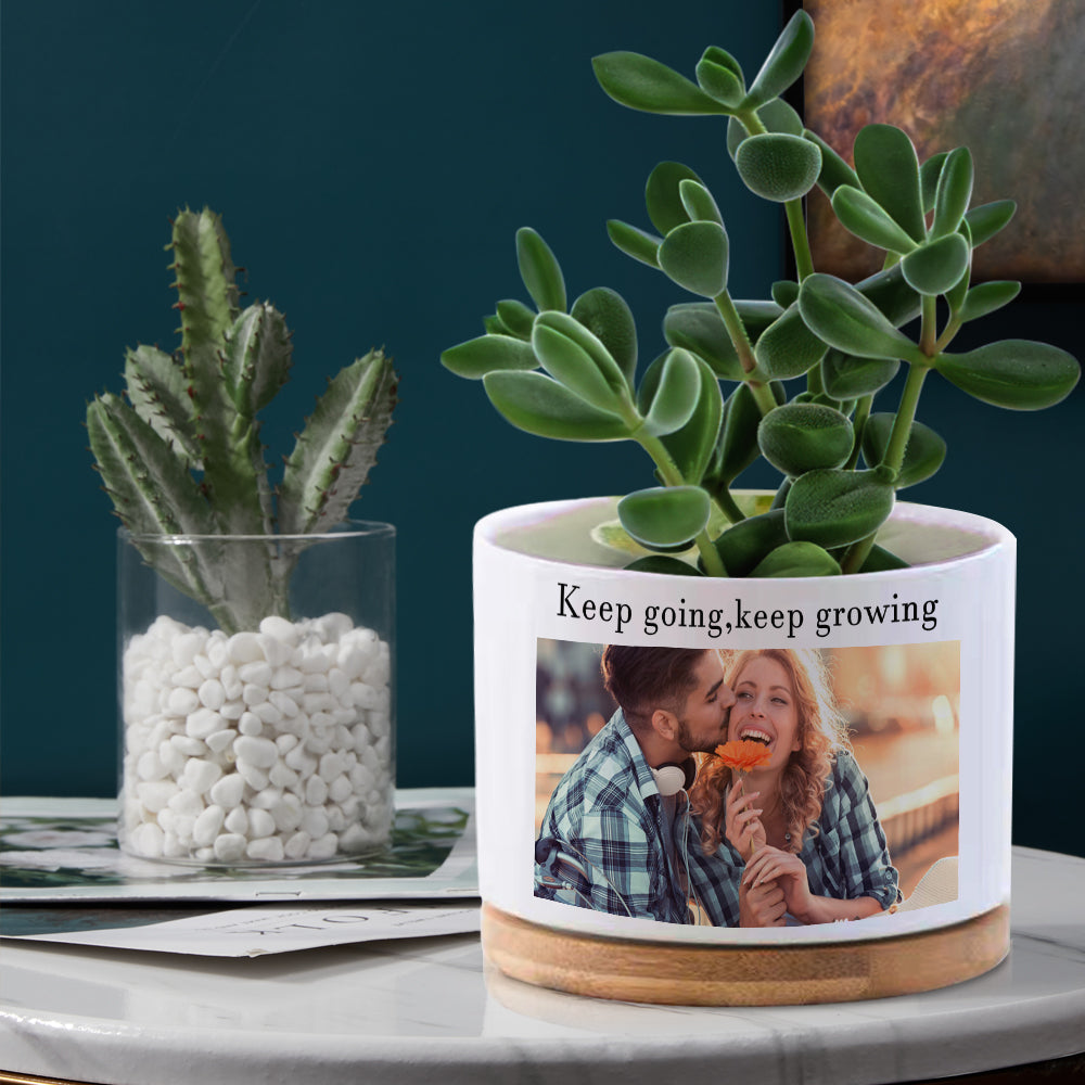 Custom Photo Flower Planter Pot Personalised Ceramic Succulent Plant Pot