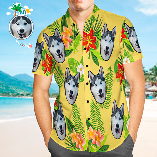 Custom Floral Hawaiian Shirts Personalised Hawaiian Shirt With Dog Face