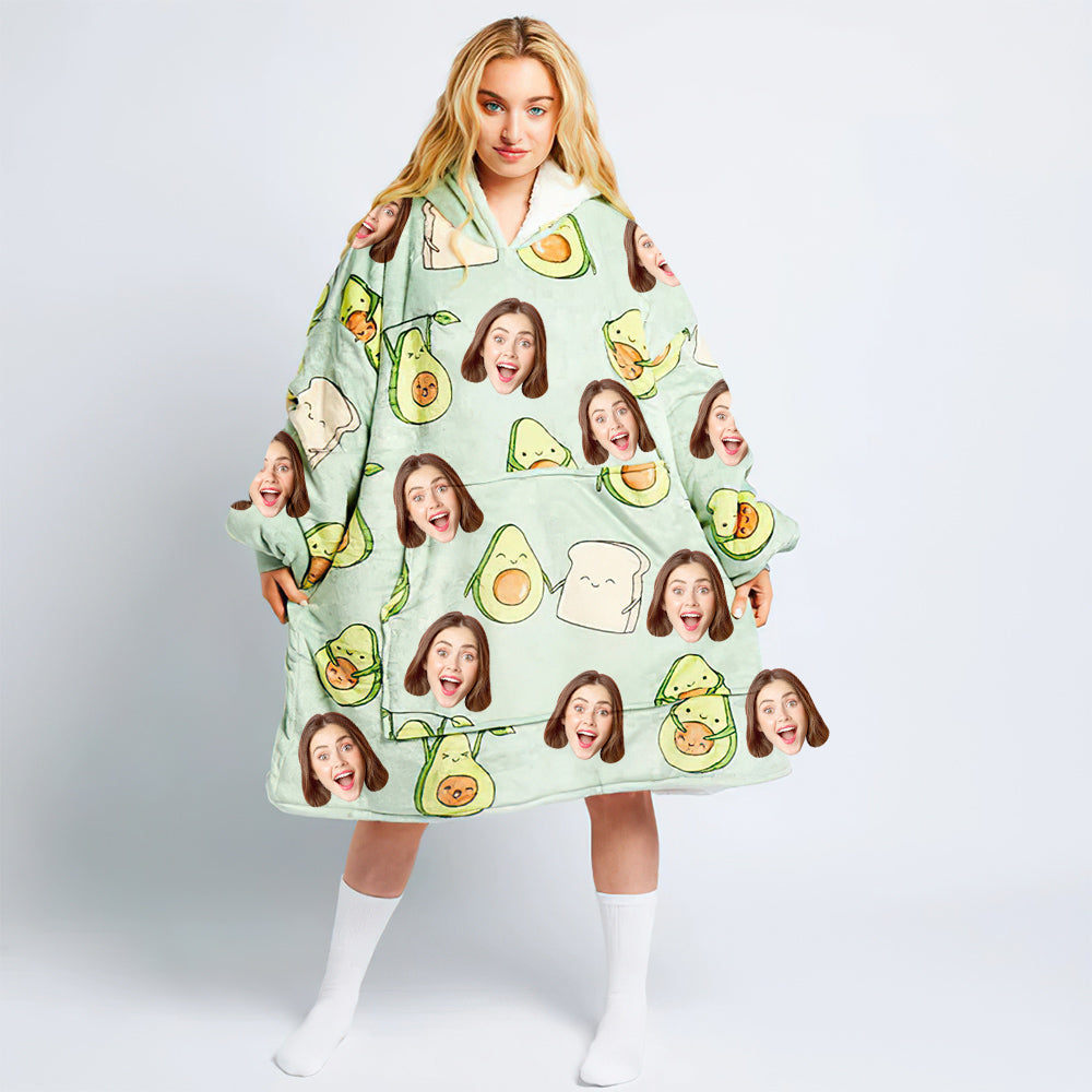 Custom Hoodie Blanket with Pocket Personalised Oversized Hoodie Sweatshirt