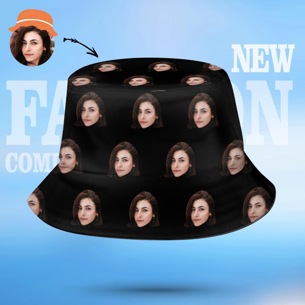 Customised Face Bucket Hats Unisex Beach Sun Cap