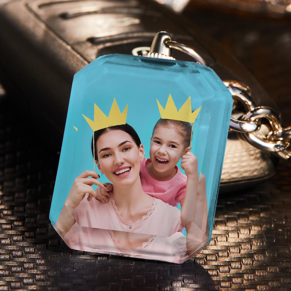 Customised Double Side Crystal Keychain With 2 Photos