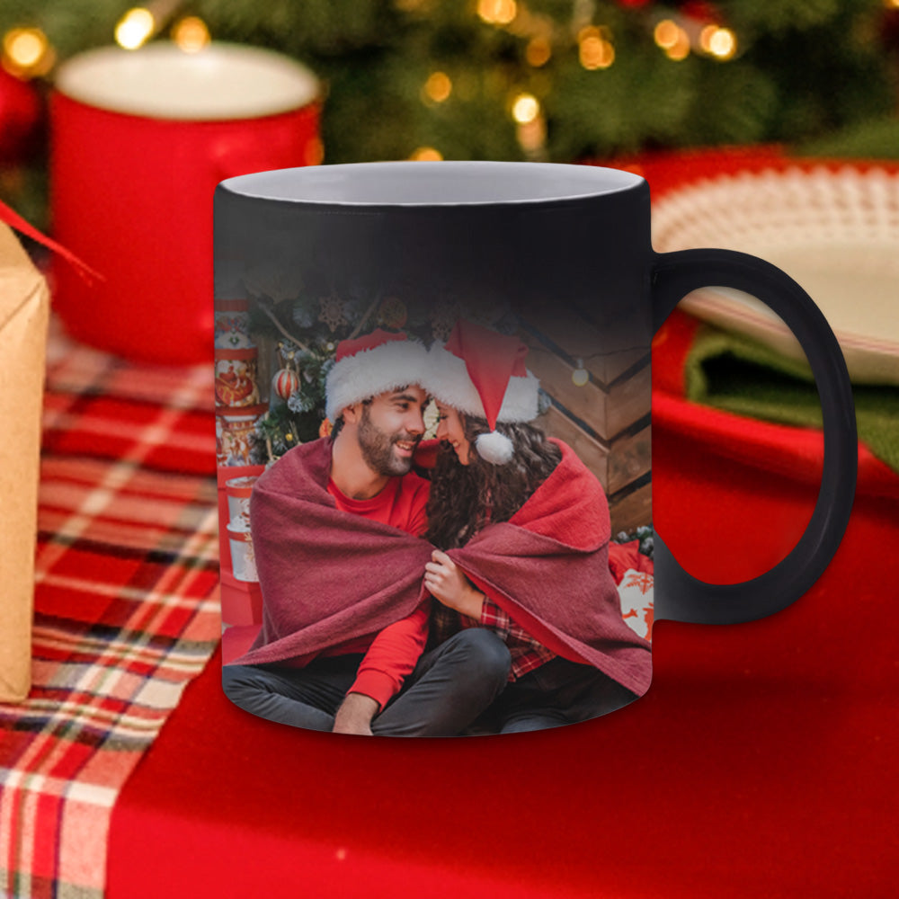 Custom Magic Photo Mug Color Changing Coffee Mug With 2 Photos