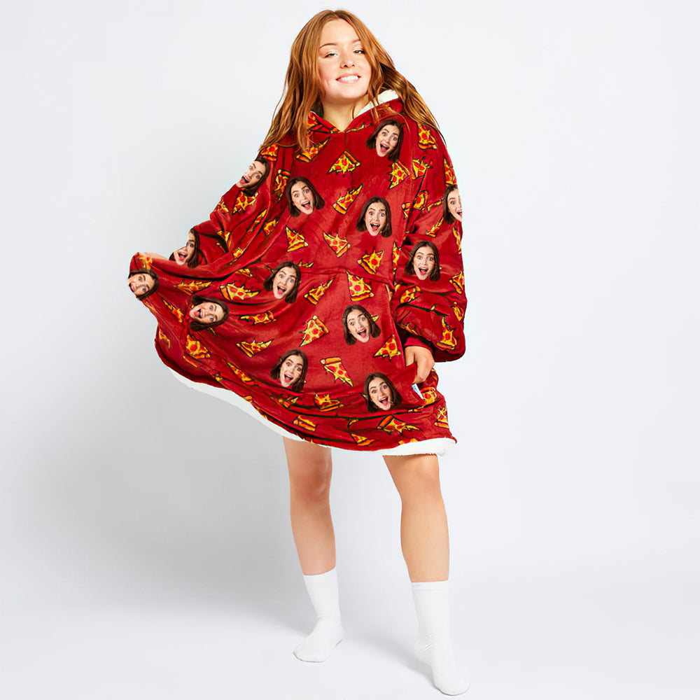 Custom Hoodie Blanket with Pocket Personalised Oversized Hoodie Sweatshirt