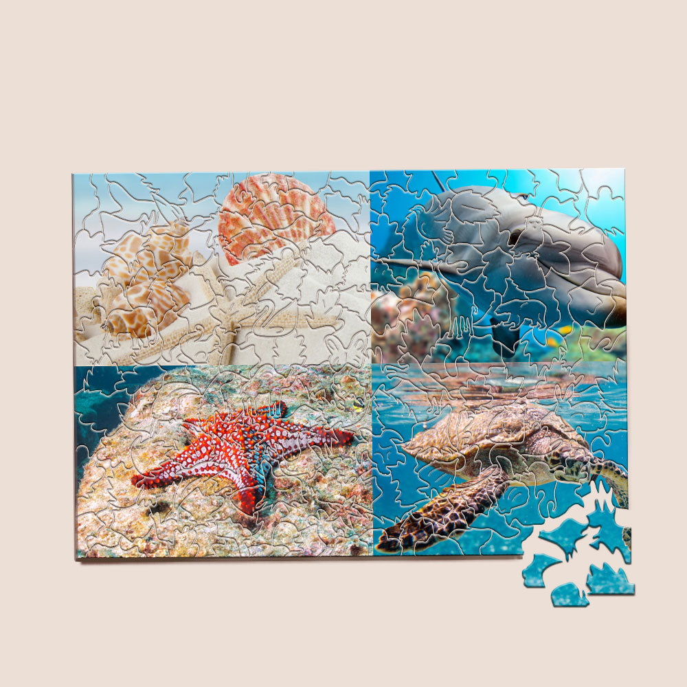 Personalised Animal Wood Puzzle Custom Jigsaw Puzzle with 1-4 Photos