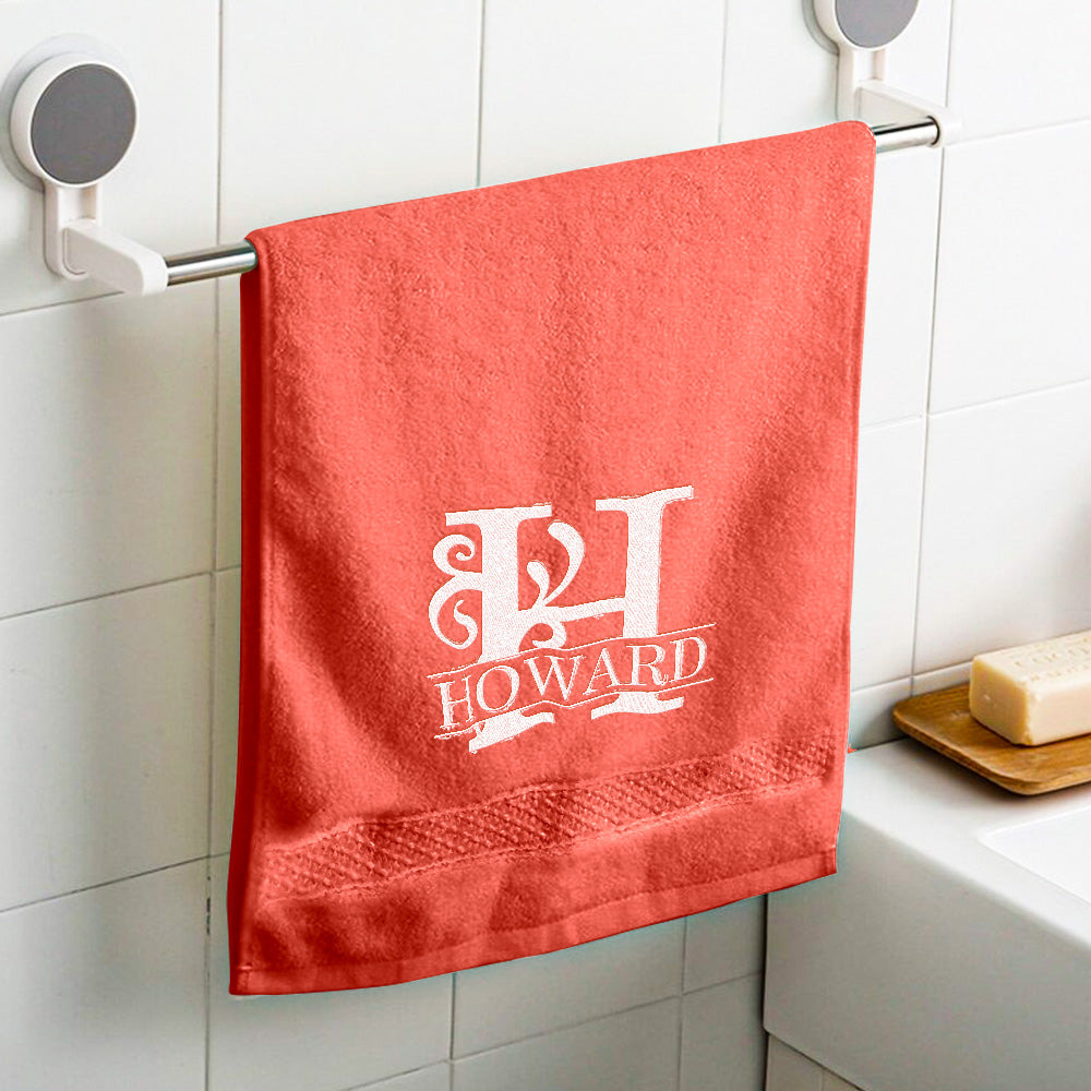 Custom Embroidered Towels Personalised Monogrammed and Name Towel