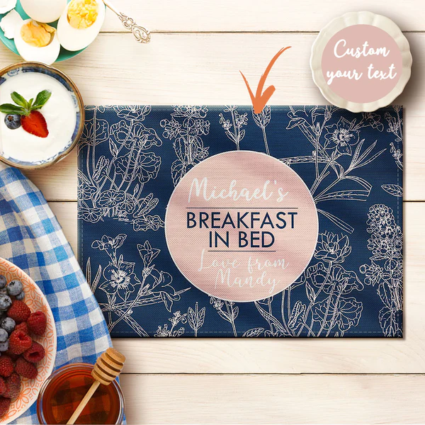 Custom Placemats BREAKFAST IN BED Vintage Flower Placemat