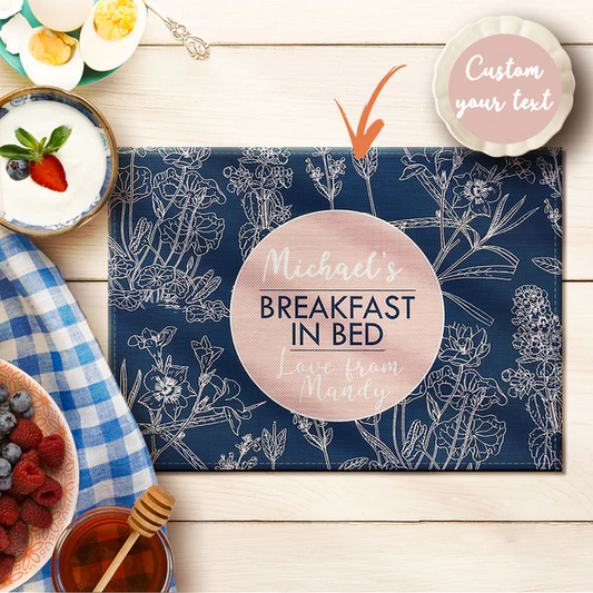 Custom Placemats BREAKFAST IN BED Vintage Flower Placemat