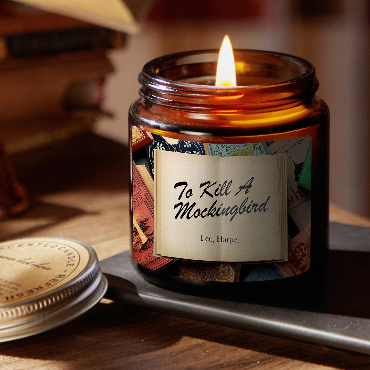 Engraved Book Name Author Soy Scented Candles