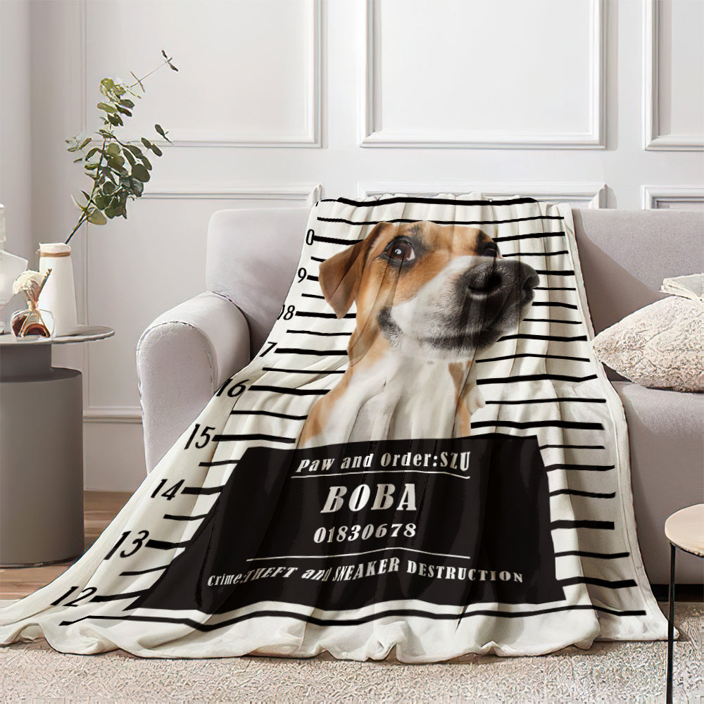 Custom Dog Portrait Blanket with Picture Personalised Photo Blanket