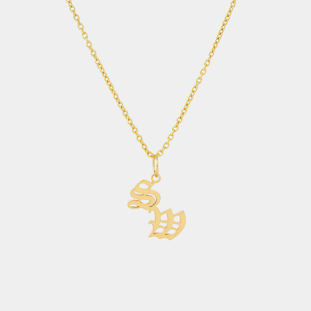 Personalised Alphabet Necklace Old English Letter Necklace