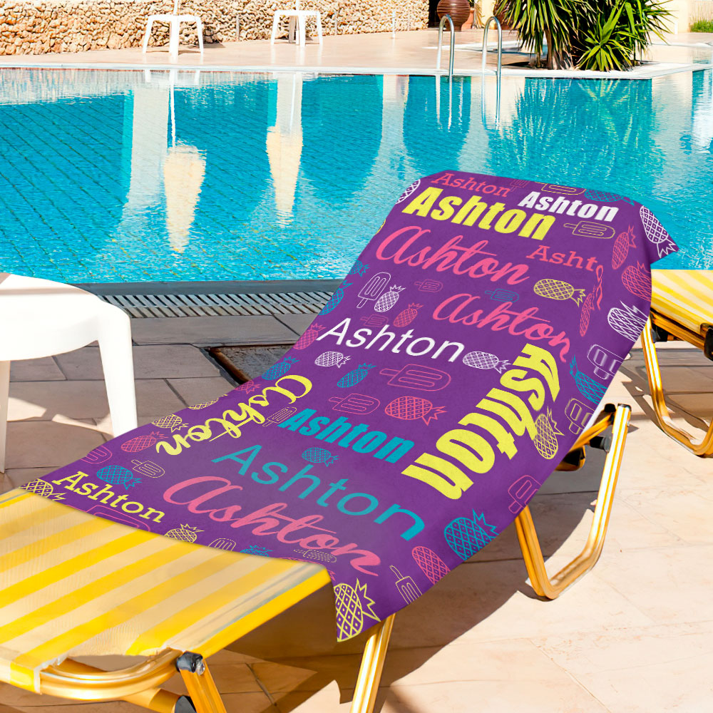 Customised Name Beach Towel Personalised Funny Pool Towels