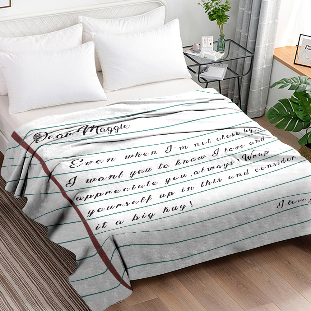Custom Love Letter Blanket Personalised Memorial Throw Blanket