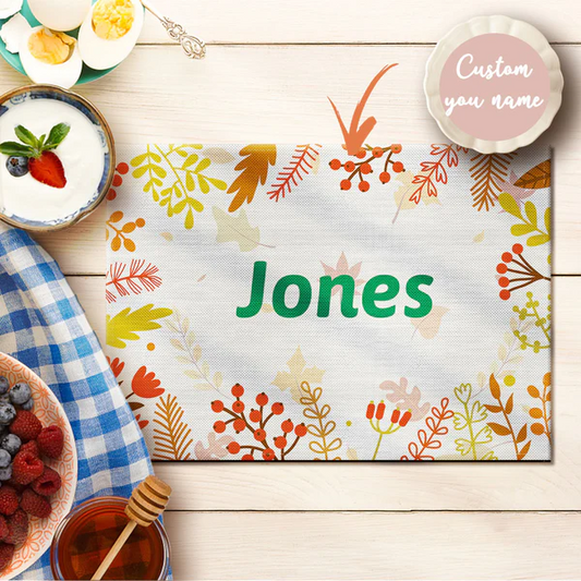 Personalised Floral Placemats with Name