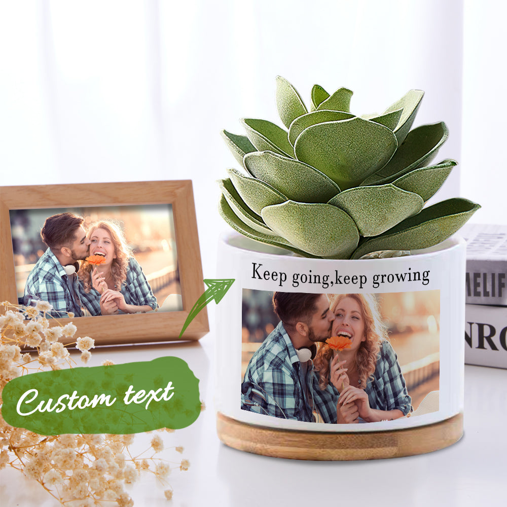 Custom Photo Flower Planter Pot Personalised Ceramic Succulent Plant Pot
