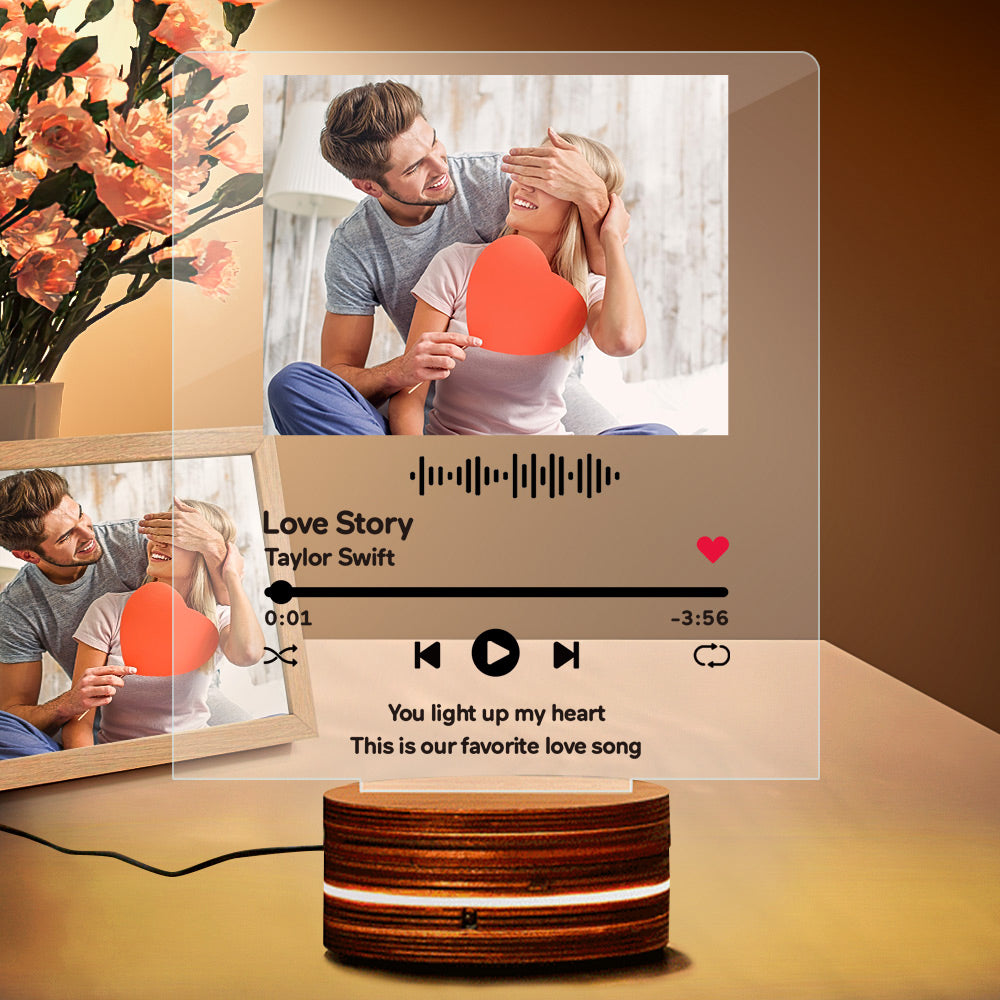 Personalised Acrylic Glass Scan Code Music Album Plaque With 7 Colors ...