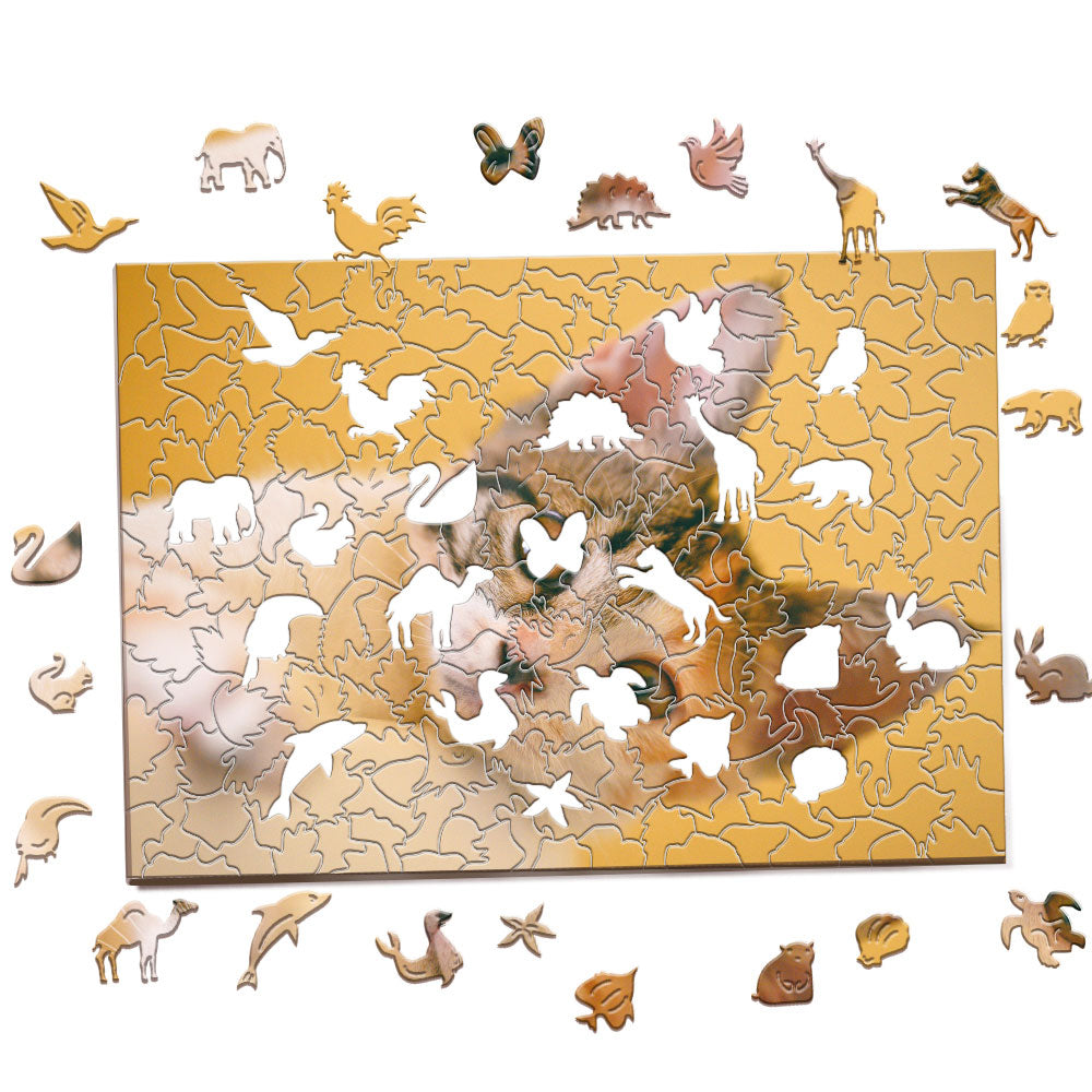 Personalised Animal Wood Puzzle Custom Jigsaw Puzzle with 1-4 Photos