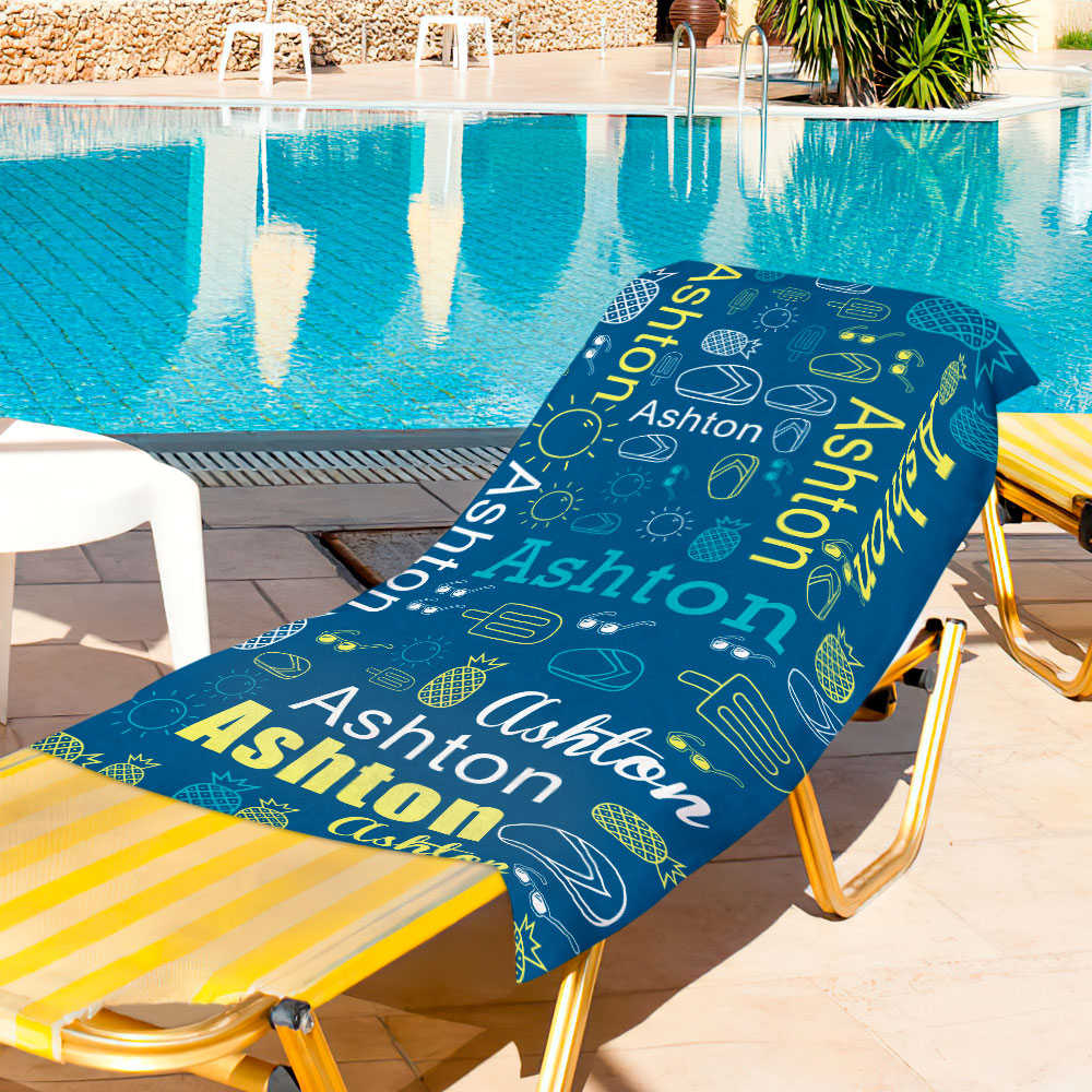 Customised Name Beach Towel Personalised Funny Pool Towels