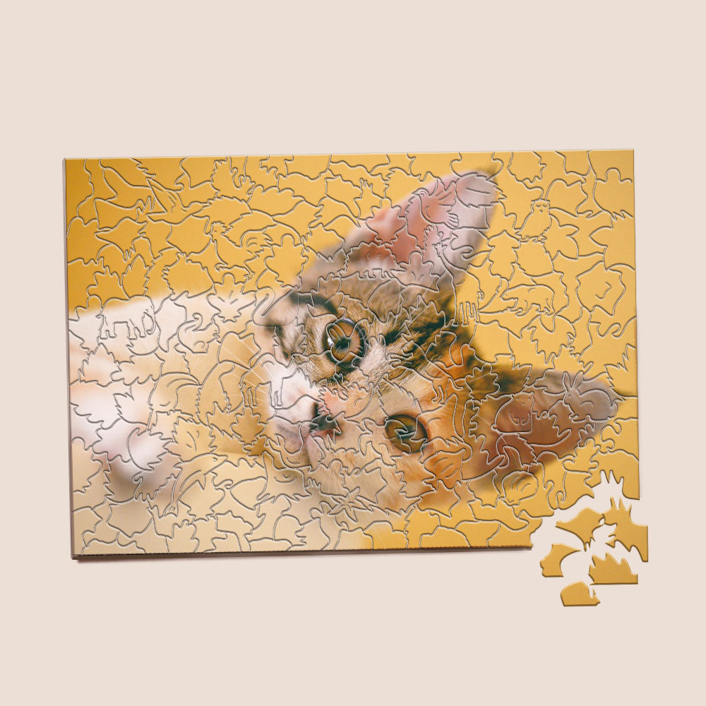 Personalised Animal Wood Puzzle Custom Jigsaw Puzzle with 1-4 Photos